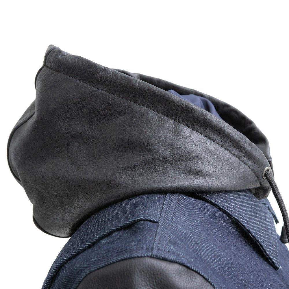 Women's Denim/Leather Motorcycle Riding Jacket- "Holli"