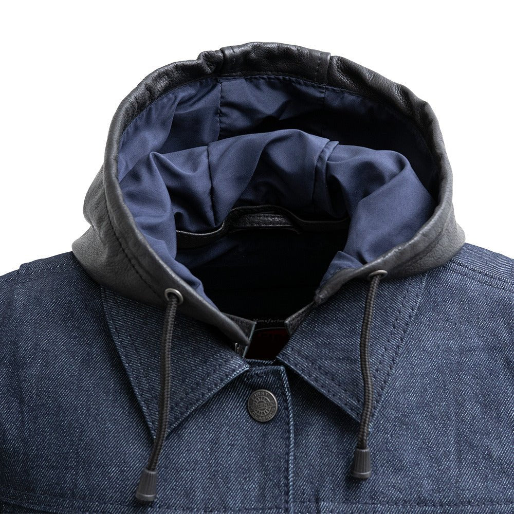 Women's Denim/Leather Motorcycle Riding Jacket- "Holli"