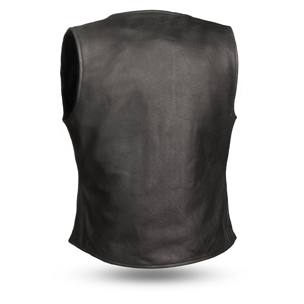 Women's "Honey Badger" Motorcycle Leather Vest Tall