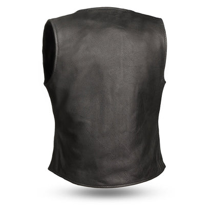 Women's "Honey Badger" Motorcycle Leather Vest Tall