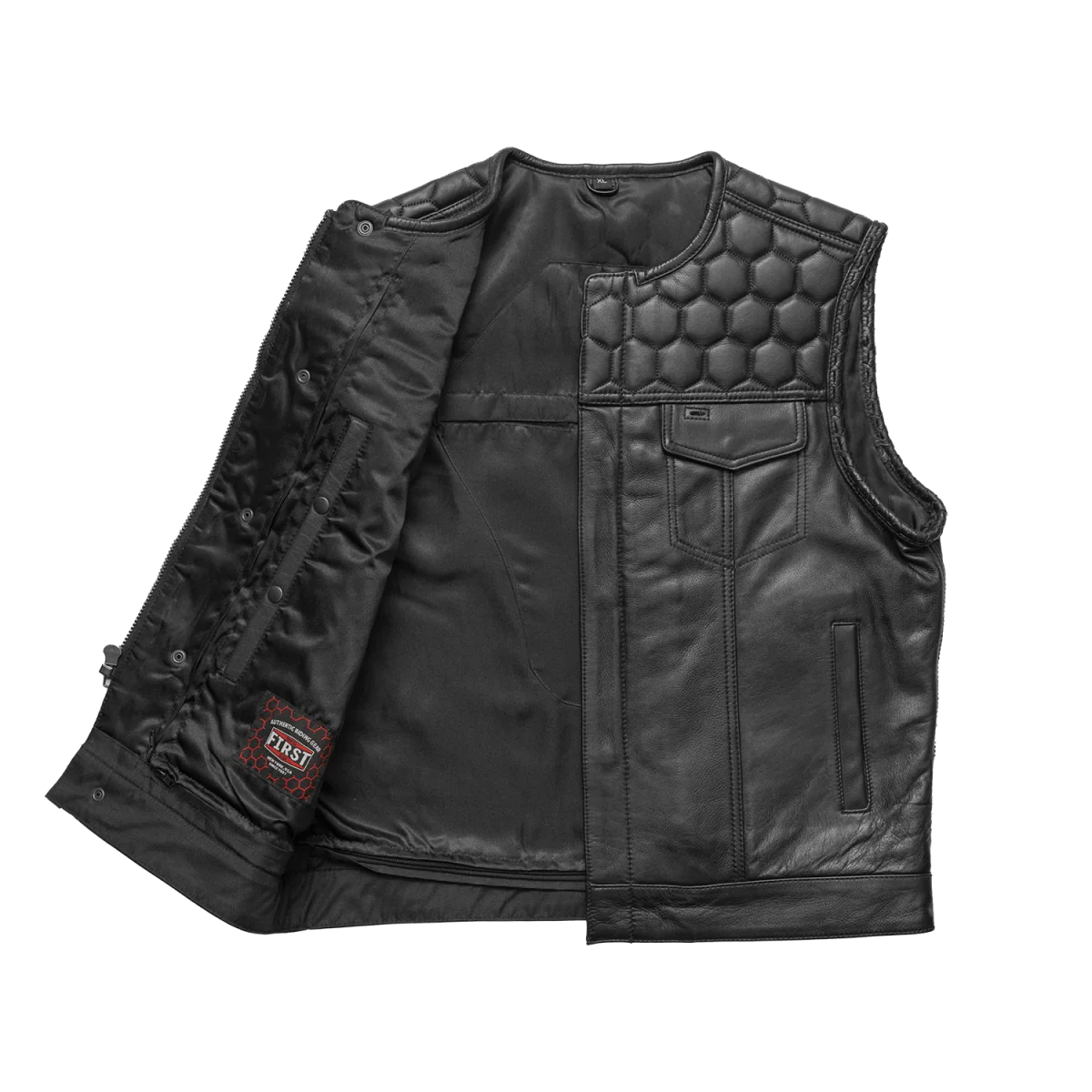 Men's Club Style Leather Vest- Hornet