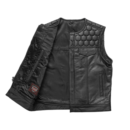 Men's Club Style Leather Vest- Hornet