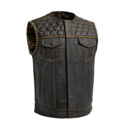 Men's Club Style Leather Vest- Hornet