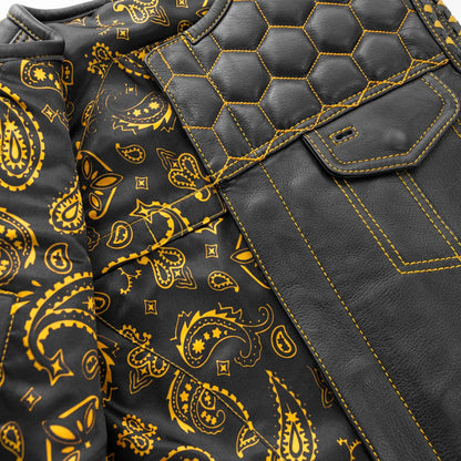 Men's Club Style Leather Vest- Hornet