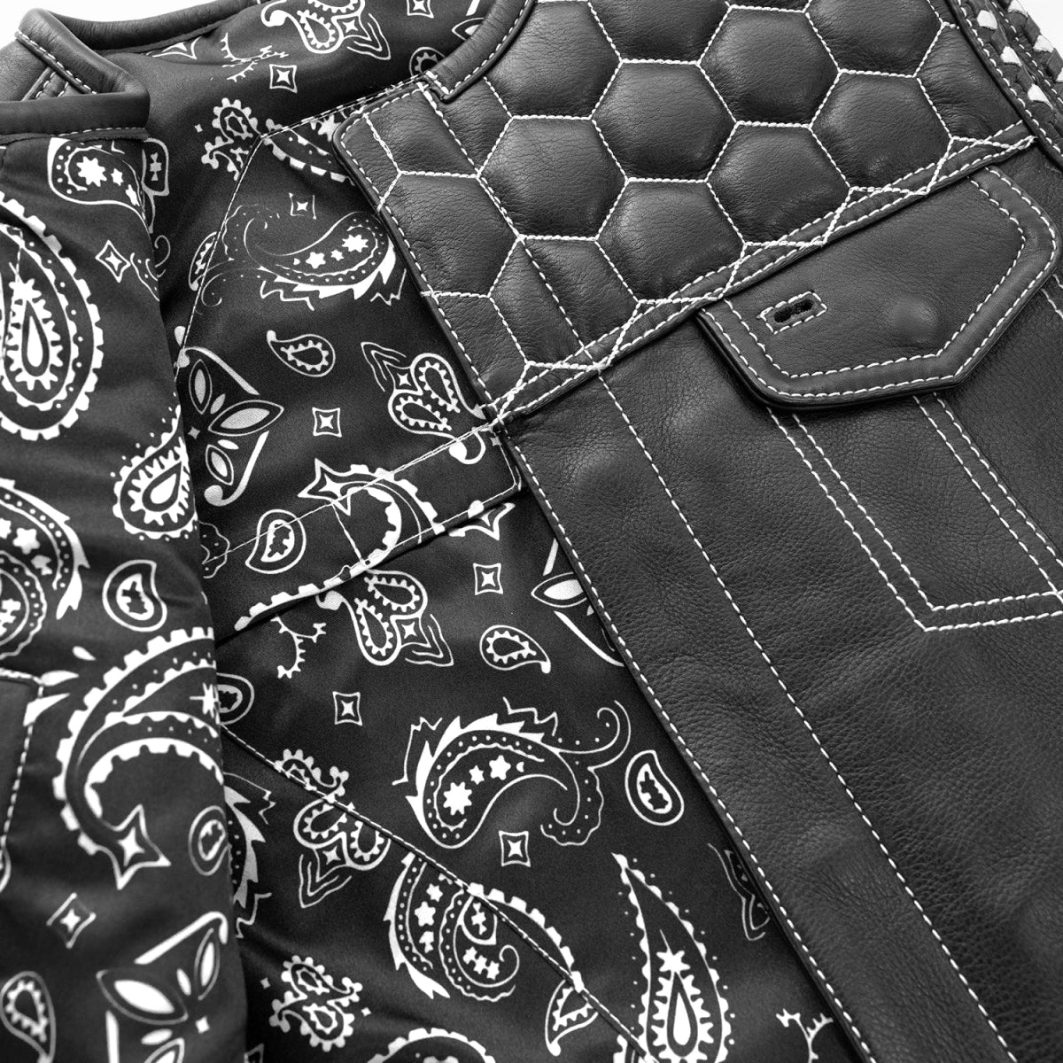 Men's Club Style Leather Vest- Hornet