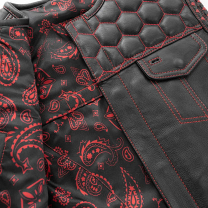 Men's Club Style Leather Vest- Hornet