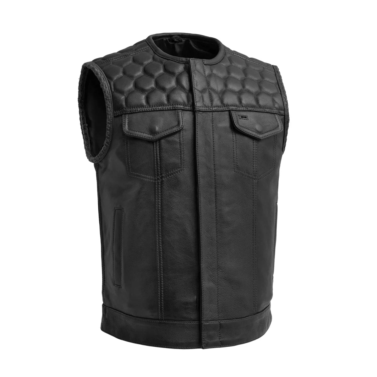 Men's Club Style Leather Vest- Hornet