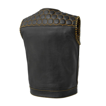 Men's Club Style Leather Vest- Hornet