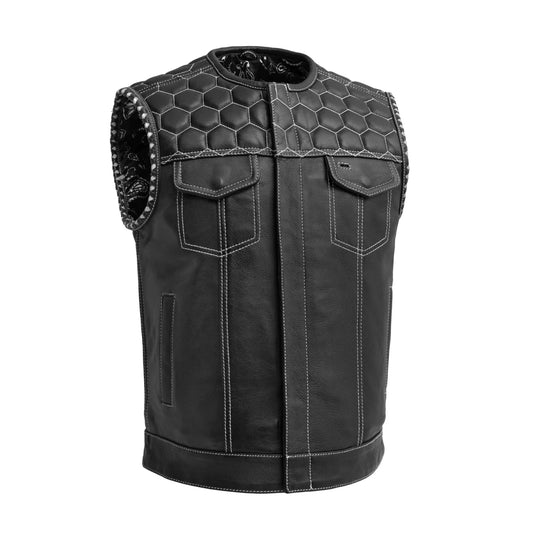 Men's Club Style Leather Vest- Hornet