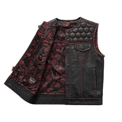 Men's Club Style Leather Vest- Hornet