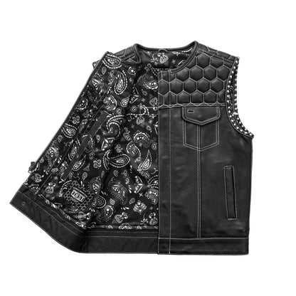 Men's Club Style Leather Vest- Hornet