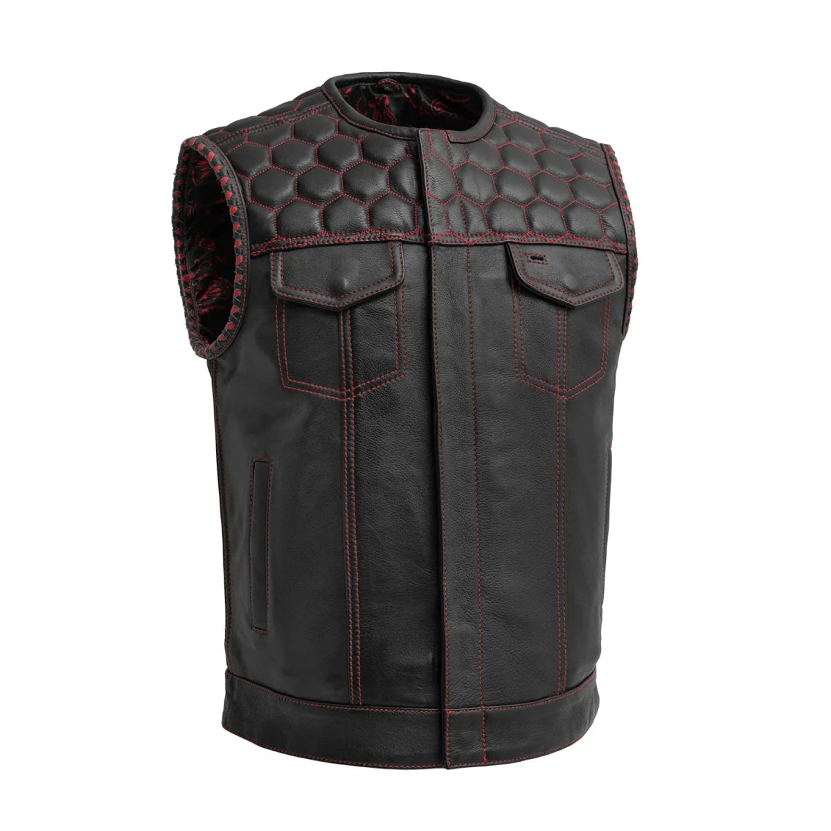 Men's Club Style Leather Vest- Hornet