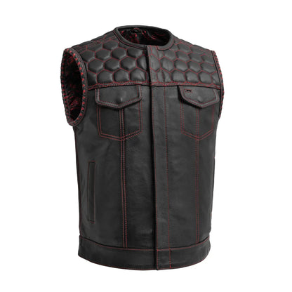 Men's Club Style Leather Vest- Hornet