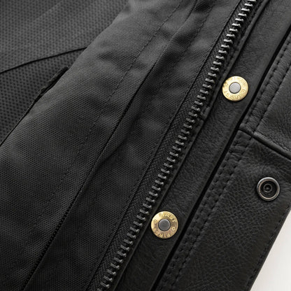 Men's Club Style Leather Motorcycle Vest- Hotshot