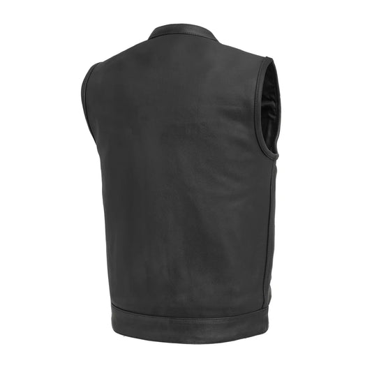 Men's Club Style Leather Motorcycle Vest- Hotshot