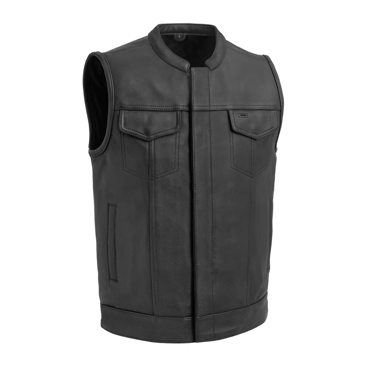 Men's Club Style Leather Motorcycle Vest- Hotshot
