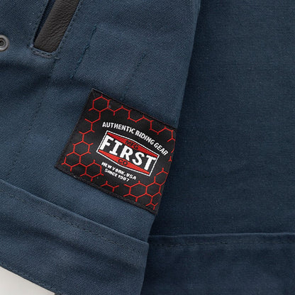 Hunt Club Motorcycle Leather blue Canvas Vest