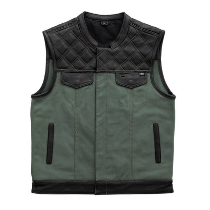 Hunt Club Motorcycle Leather green Canvas Vest