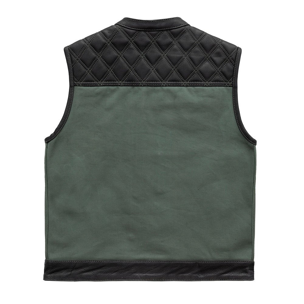 Hunt Club Motorcycle Leather green Canvas Vest