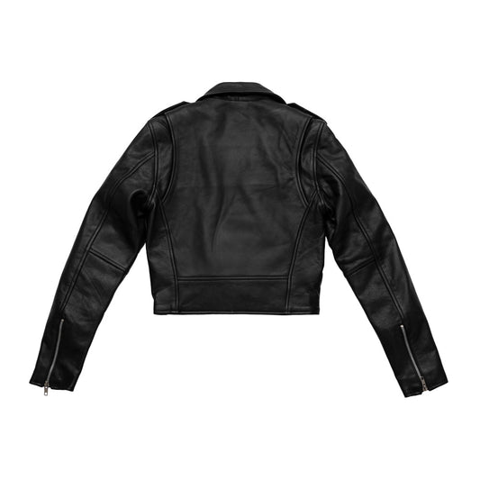 Women's cropped Leather Motorcycle Riding Jacket- "Imogen"