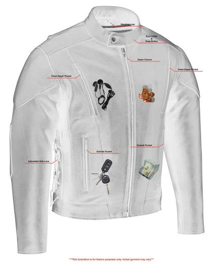 Men's Premium Vented Motorcycle Riding Jacket – Side Laces