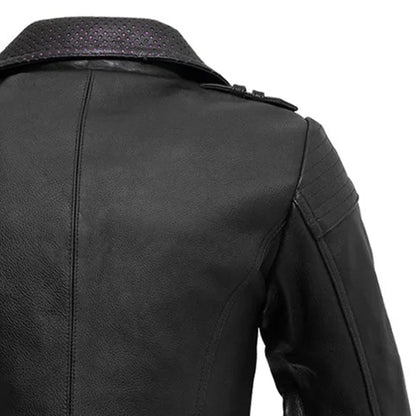 Women's Motorcycle Leather Riding Jacket- "Iris"