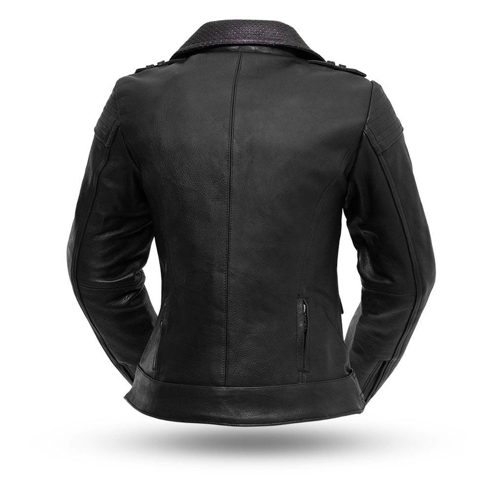 Women's Motorcycle Leather Riding Jacket- "Iris"