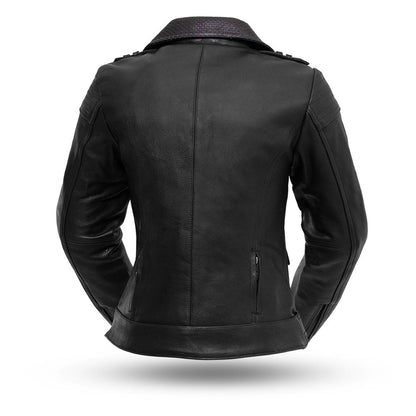 Women's Motorcycle Leather Riding Jacket- "Iris"