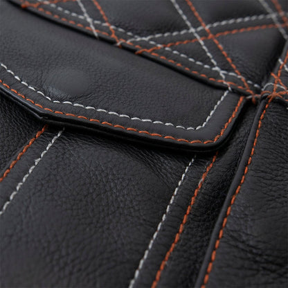 Men's Club Style Leather Motorcycle Vest- Jack