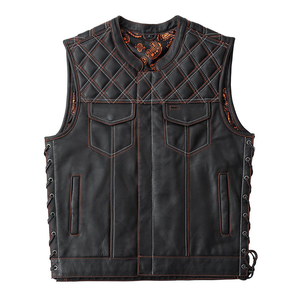 Men's Club Style Leather Motorcycle Vest- Jack