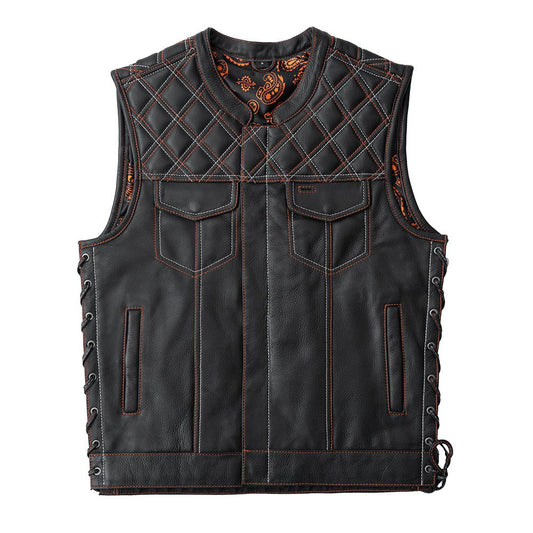 Men's Club Style Leather Motorcycle Vest- Jack