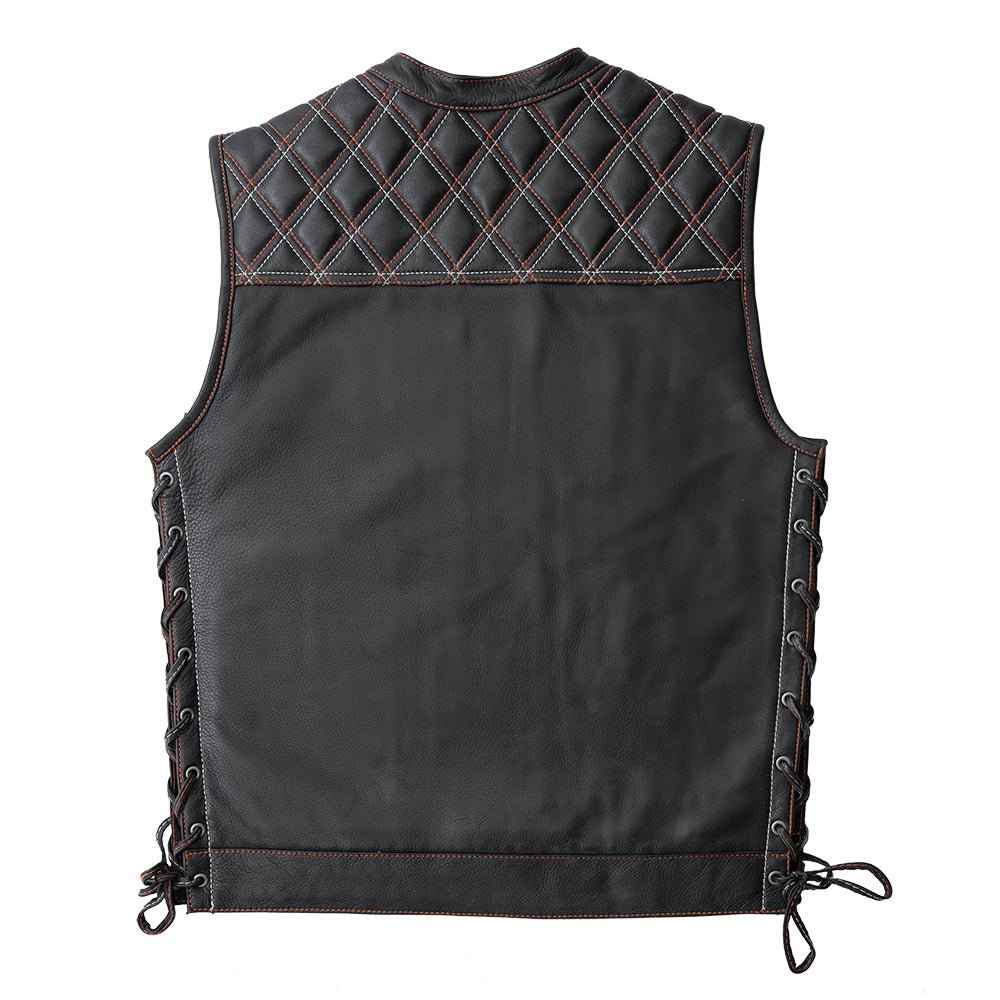 Men's Club Style Leather Motorcycle Vest- Jack