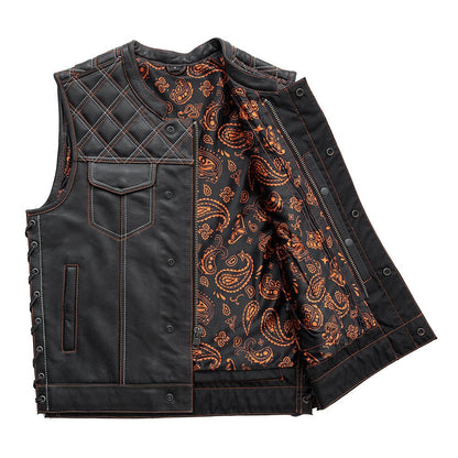 Men's Club Style Leather Motorcycle Vest- Jack