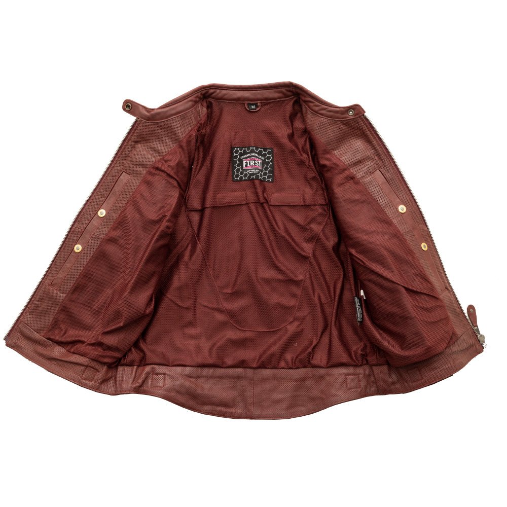 Women's Perforated Leather Motorcycle Riding Jacket- "Jada"