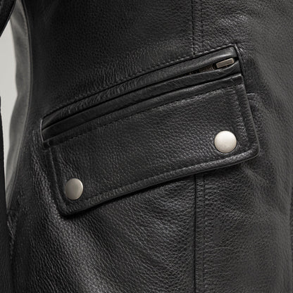 Jewel - Women's Motorcycle Style Leather Jacket