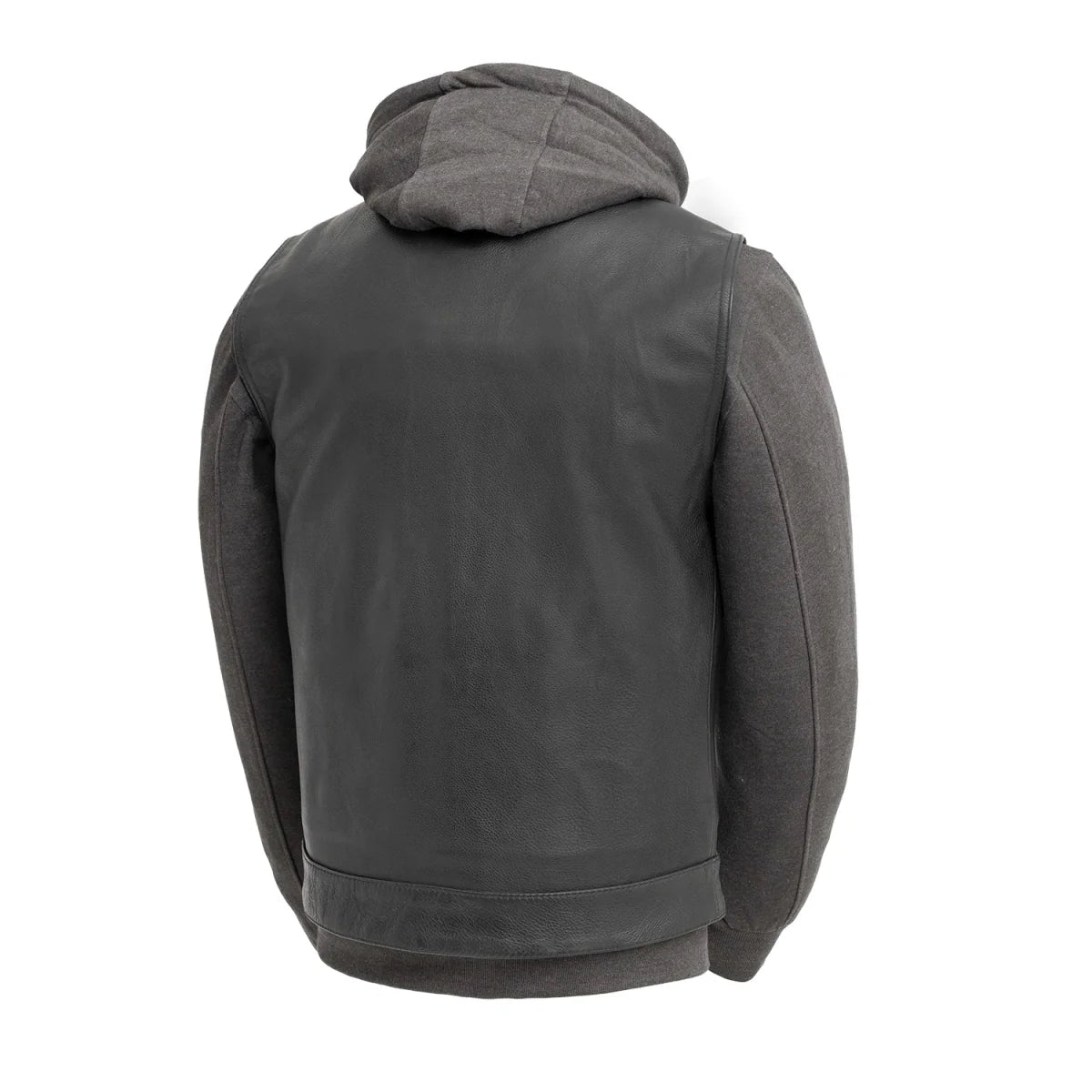 Men's Motorcycle Leather Vest and Hoodie "Kent"