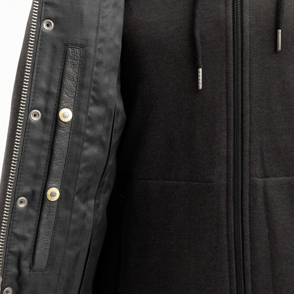 Men's Motorcycle Leather Vest and Hoodie "Kent"