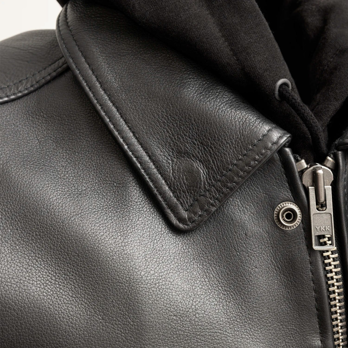 Men's Motorcycle Leather Vest and Hoodie "Kent"