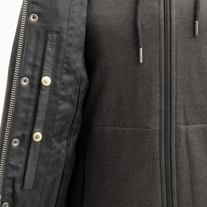 Men's Motorcycle Leather Vest and Hoodie "Kent"