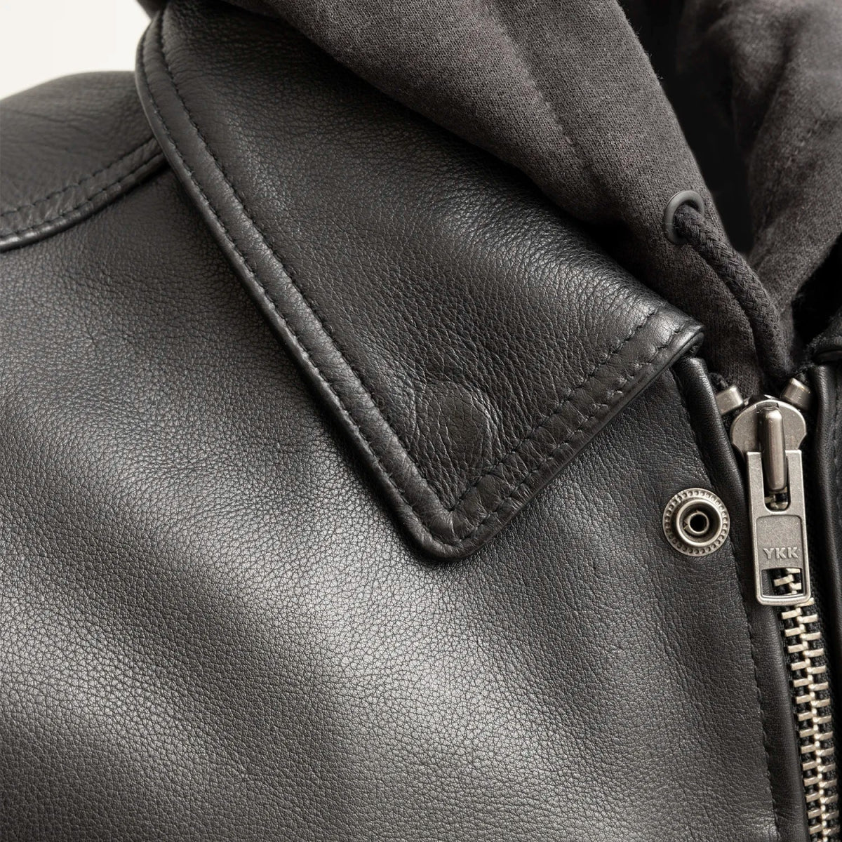 Men's Motorcycle Leather Vest and Hoodie "Kent"