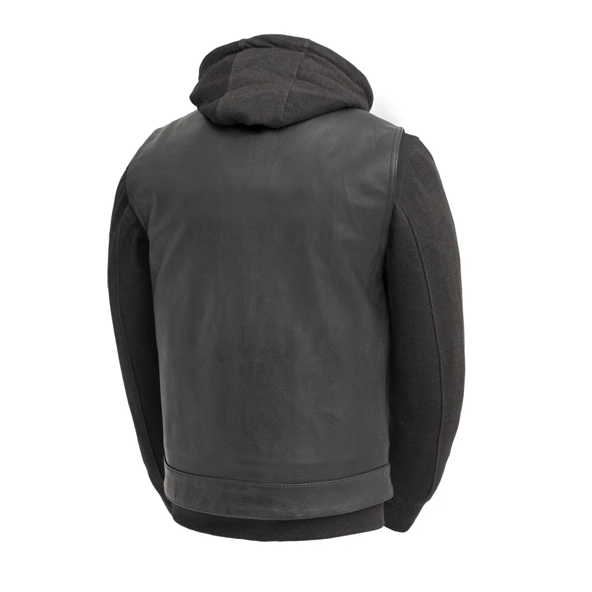 Men's Motorcycle Leather Vest and Hoodie "Kent"