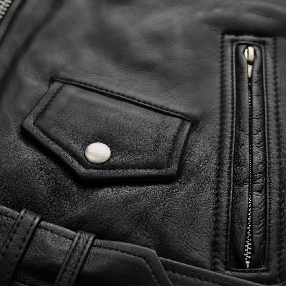 Women's Classic Leather Motorcycle Riding Jacket with fringe- "Lesley"