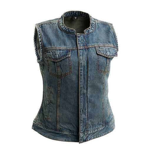Women's "Lexy" Motorcycle Denim Vest