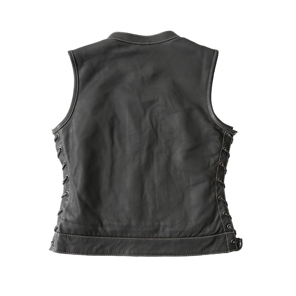 Women's "Liberty" Club Style Motorcycle Leather Vest - Limited Edition