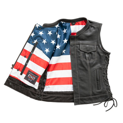 Women's "Liberty" Club Style Motorcycle Leather Vest - Limited Edition