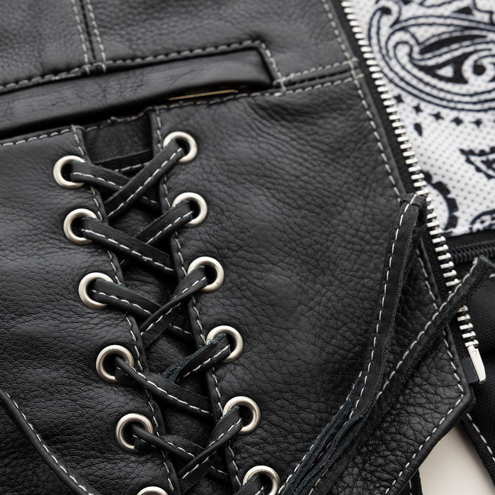 Women's "Love Lace" Motorcycle Leather Vest