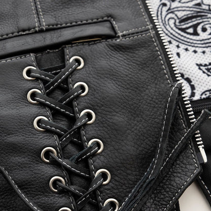 Women's "Love Lace" Motorcycle Leather Vest