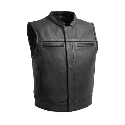 Men's Club Style Leather Motorcycle Vest- Lowrider