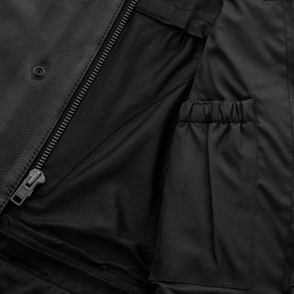 Men's Club Style Leather Motorcycle Vest- Lowrider