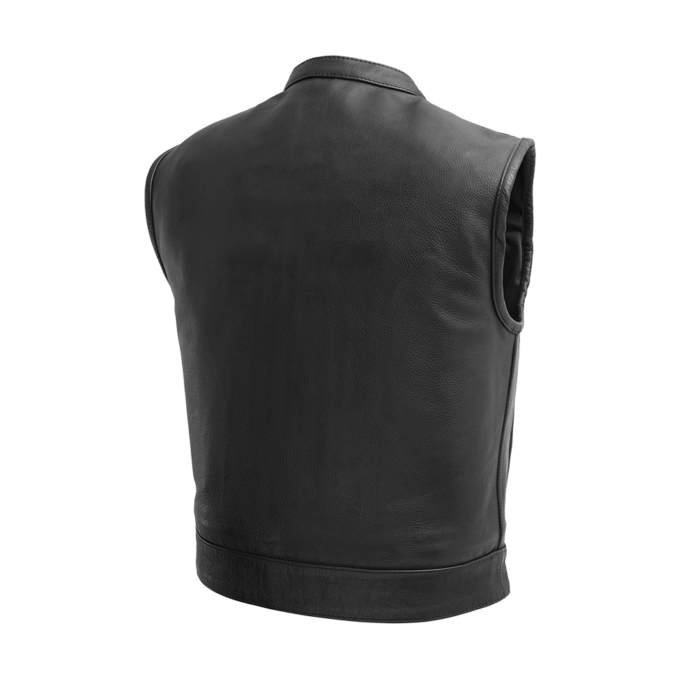 Men's Club Style Leather Motorcycle Vest- Lowrider